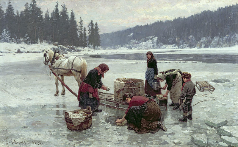 Jahn Ekenæs, Kvinner vasker klær (Kobiety piorą), 1891